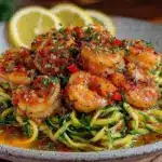 shrimp scampi with zucchini noodles - featured image