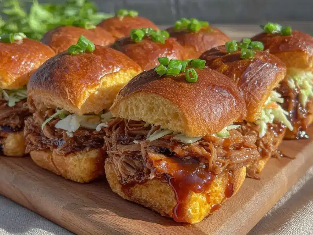 slow cooker BBQ pulled pork sliders - featured image