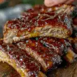 smoked whiskey bbq pork ribs - featured image