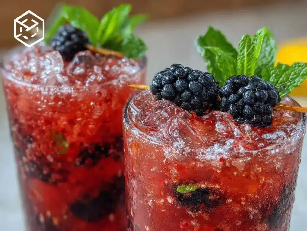 sparkling blackberry mint mojitos - featured image