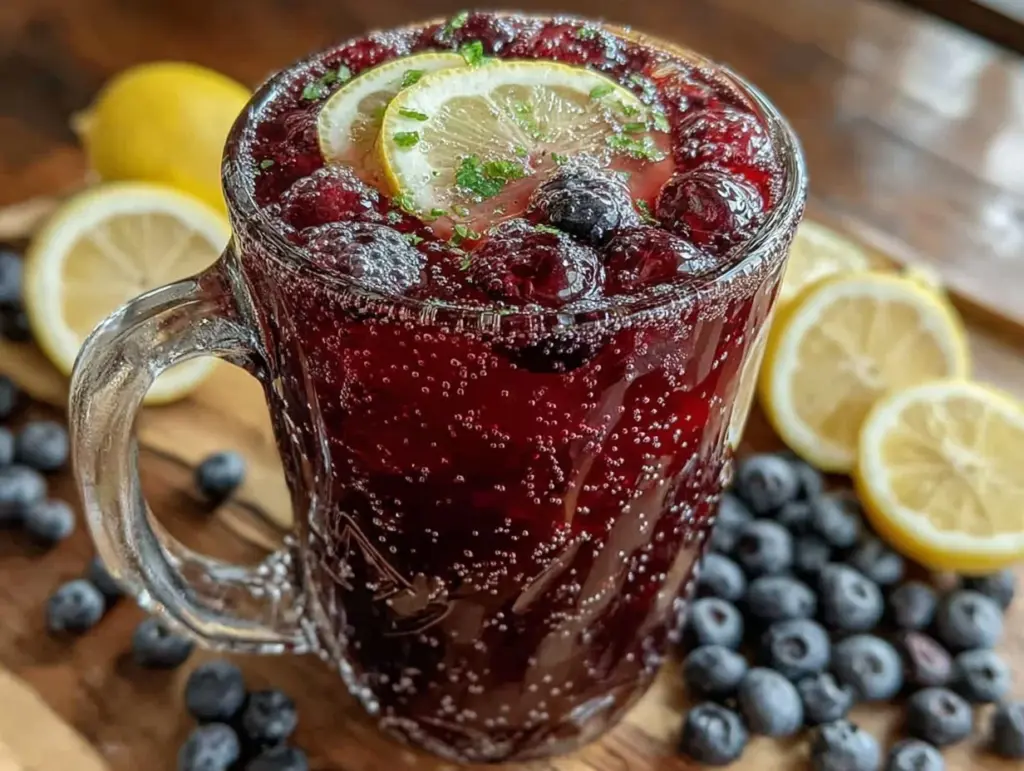 sparkling blueberry lemonade - featured image