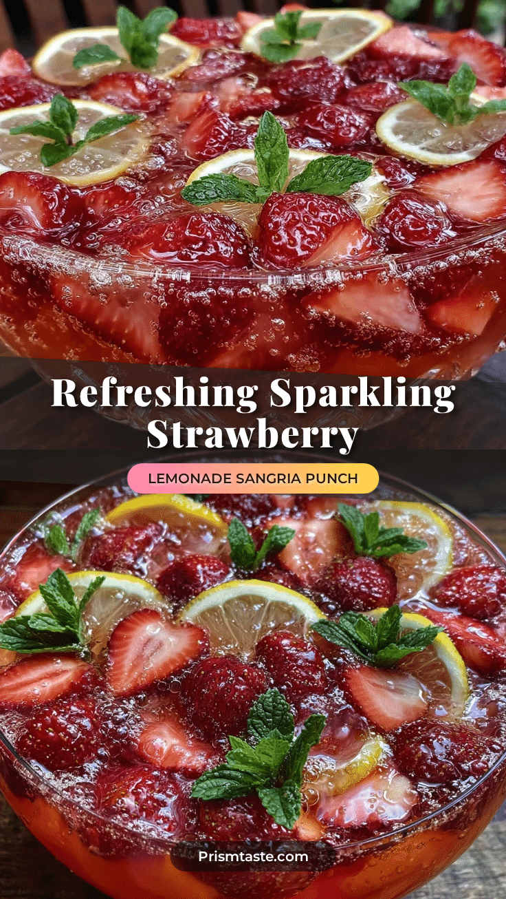 sparkling strawberry lemonade sangria punch recipe