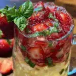strawberry basil mojito mocktail - featured image