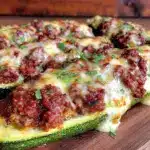 stuffed zucchini boats with italian sausage - featured image