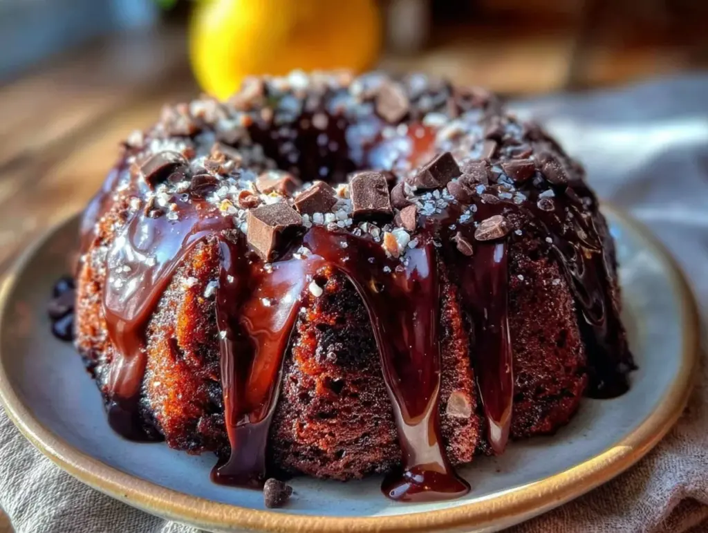 triple chocolate fudge bundt cake - featured image