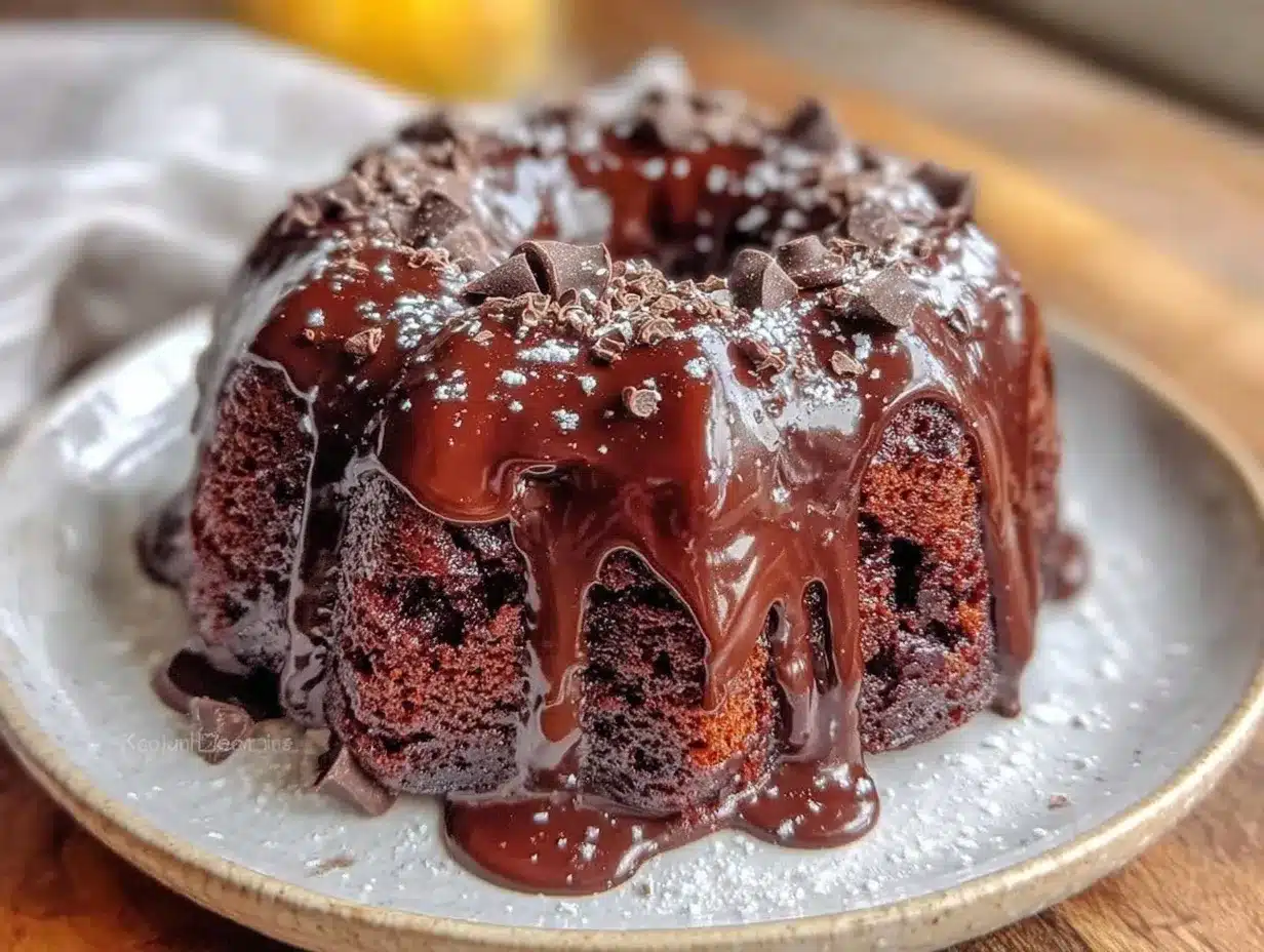 triple chocolate fudge bundt cake preparation steps