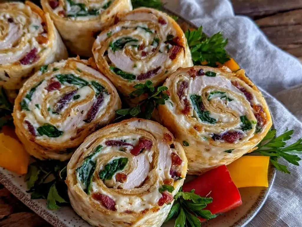 turkey and cream cheese pinwheel roll-ups - featured image