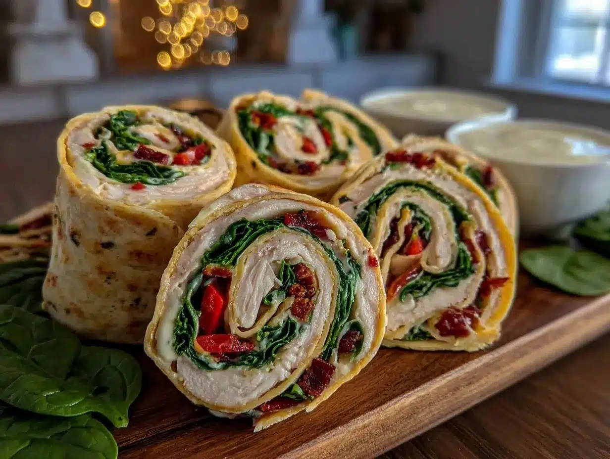 turkey pinwheel wraps preparation steps