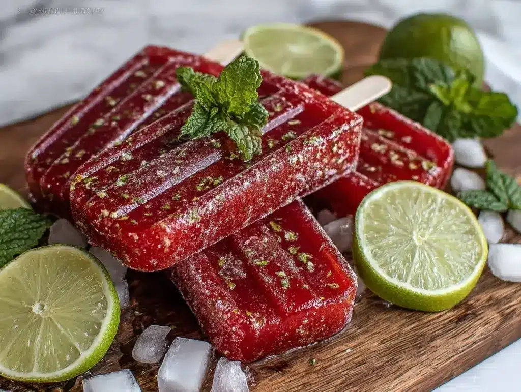 watermelon mojito popsicles - featured image