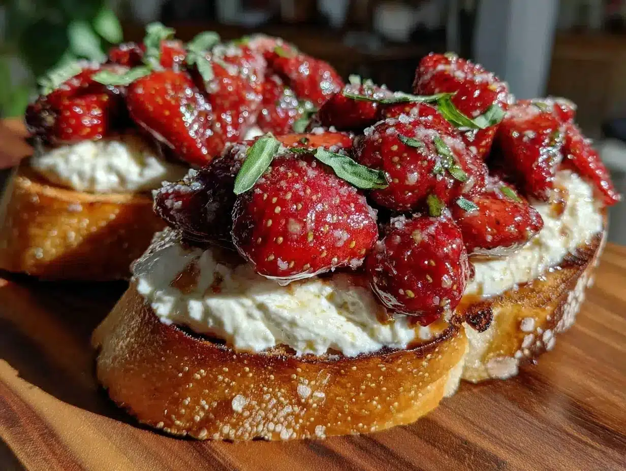 whipped feta bruschetta preparation steps