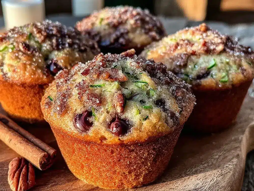 zucchini chocolate chip muffins - featured image