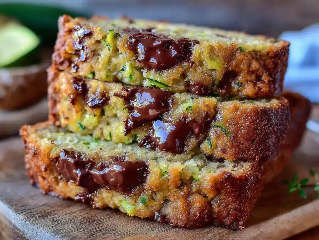 brown butter chocolate chip zucchini bread - featured image