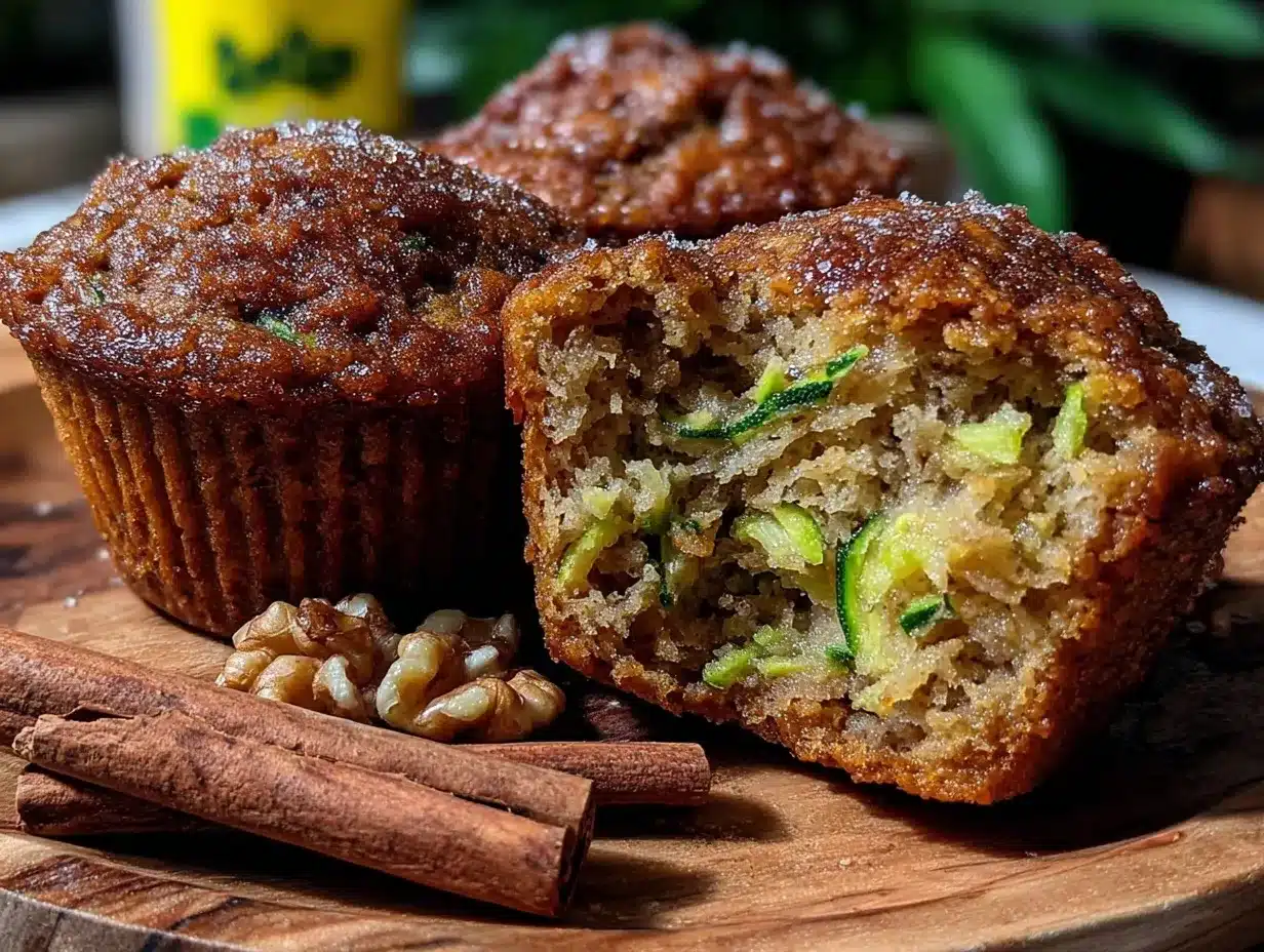 cinnamon walnut zucchini muffins preparation steps