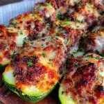 cream cheese stuffed zucchini boats - featured image