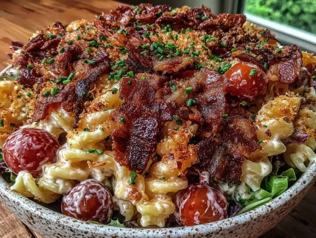 creamy blt pasta salad - featured image