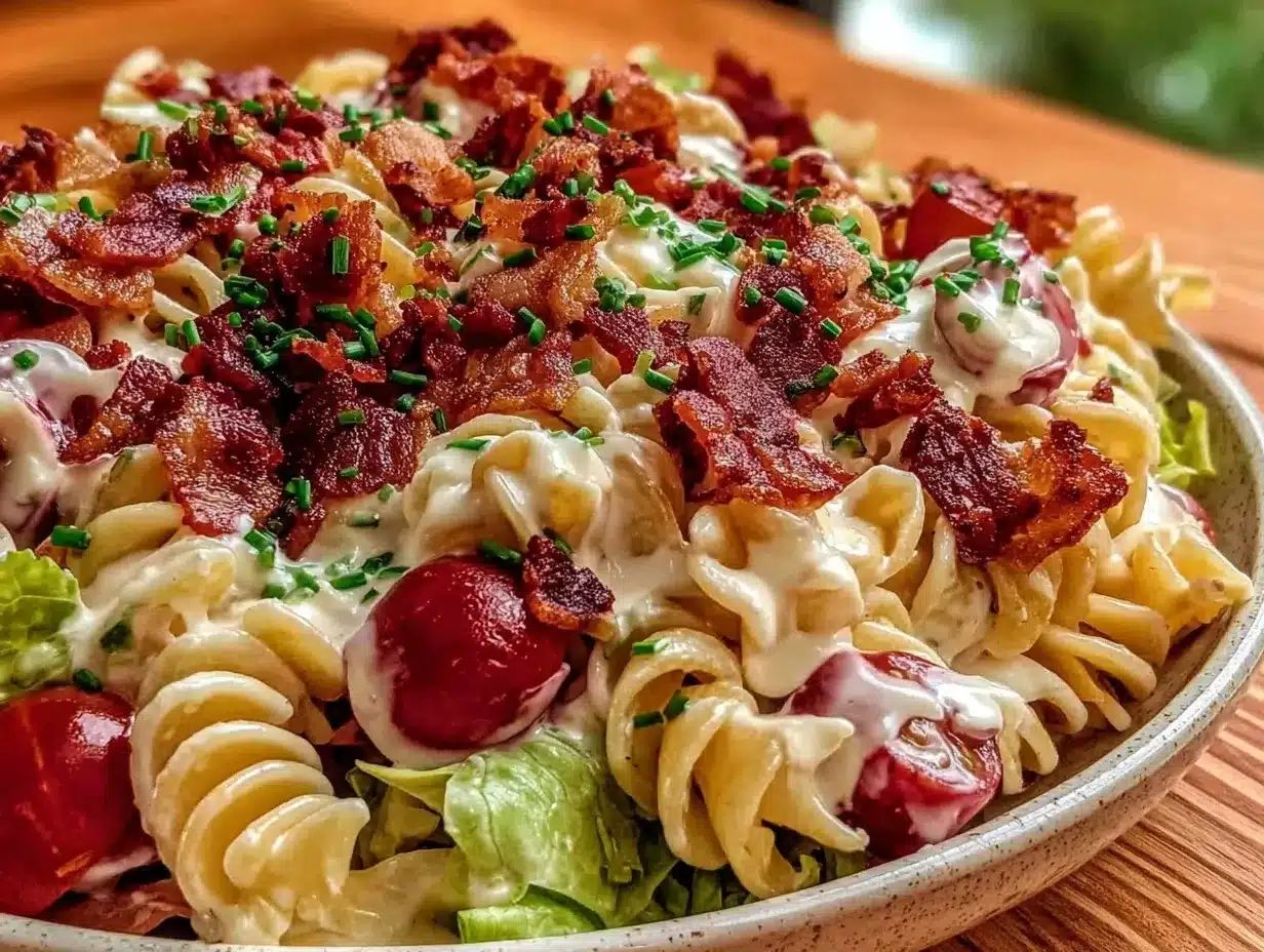 creamy blt pasta salad preparation steps