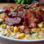 creamy hatch green chili corn chowder - featured image