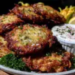 crispy parmesan zucchini fritters - featured image