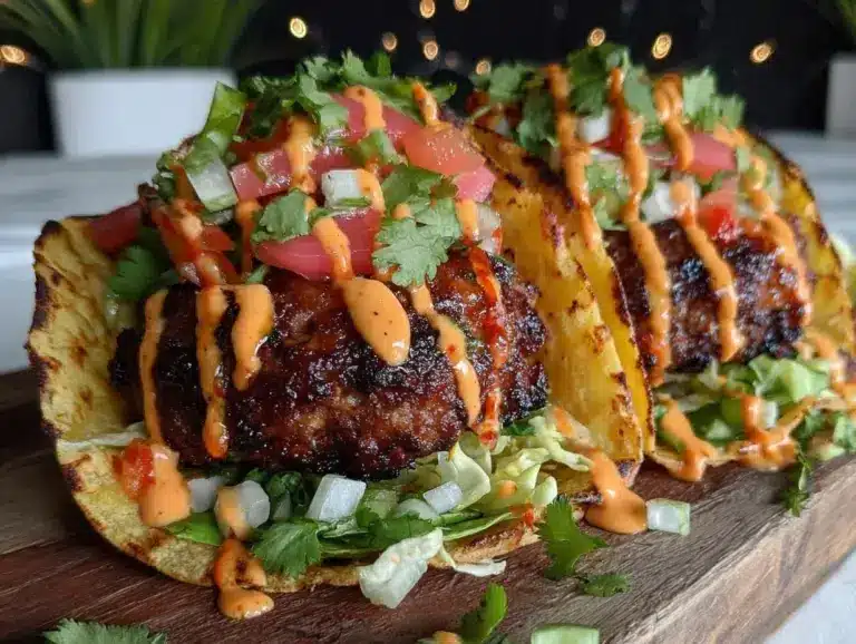crispy smash burger tacos - featured image
