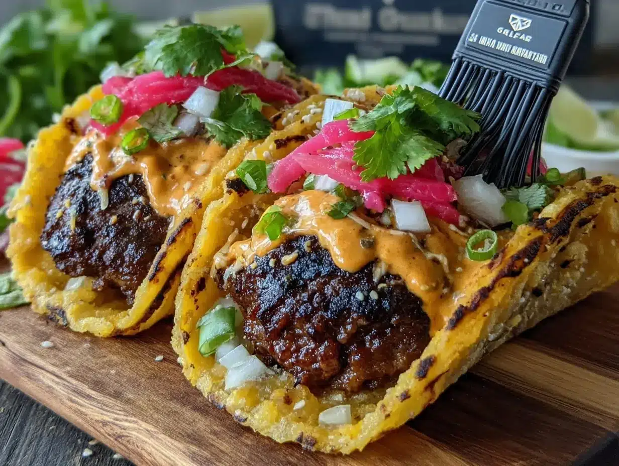 crispy smash burger tacos preparation steps