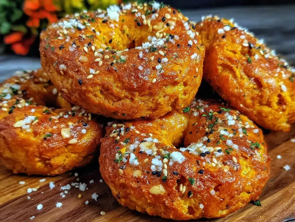 crispy sourdough discard pumpkin bagels preparation steps