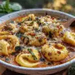 easy creamy tomato tortellini soup - featured image