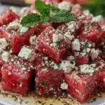 fresh watermelon feta mint salad - featured image