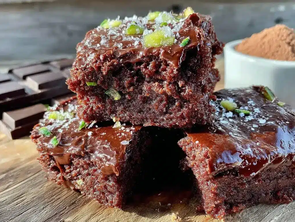 fudgy double chocolate zucchini brownies - featured image