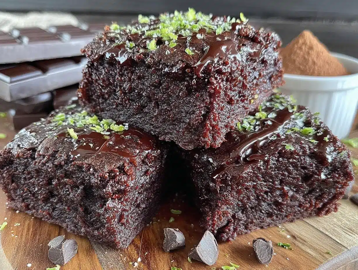 fudgy double chocolate zucchini brownies preparation steps