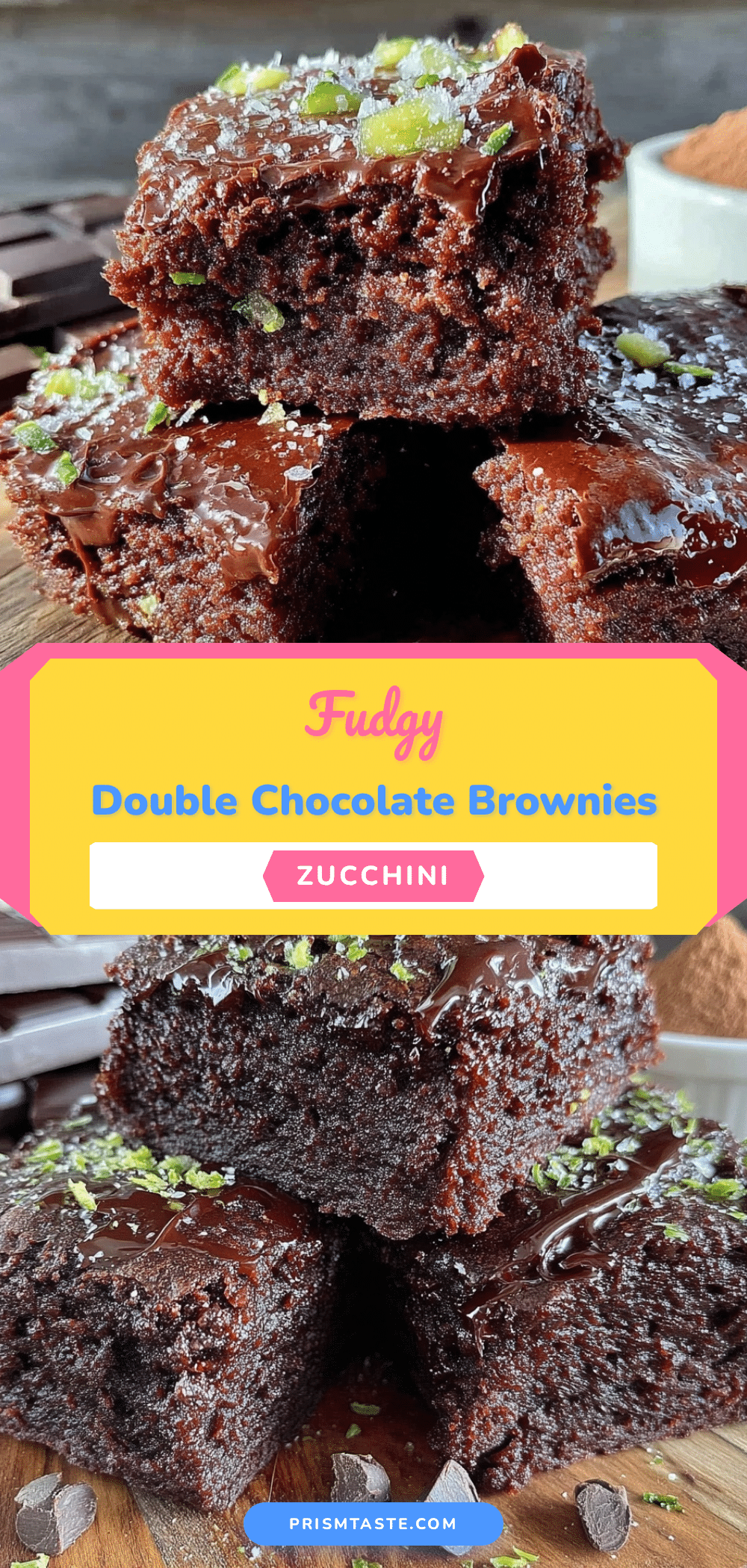 fudgy double chocolate zucchini brownies recipe