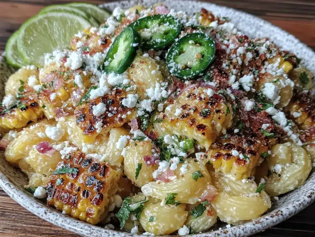 grilled corn street corn pasta salad - featured image