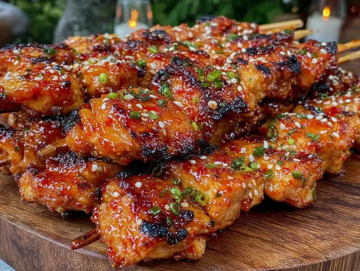 grilled honey sriracha chicken skewers preparation steps