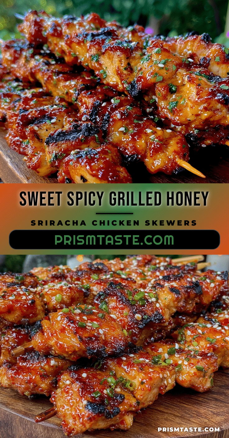 grilled honey sriracha chicken skewers recipe
