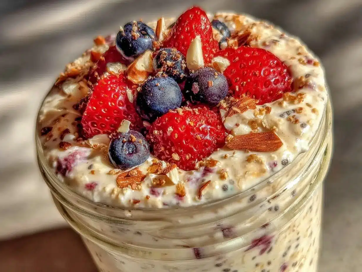 healthy high-protein overnight oats preparation steps