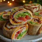 high protein turkey pinwheel wraps - featured image