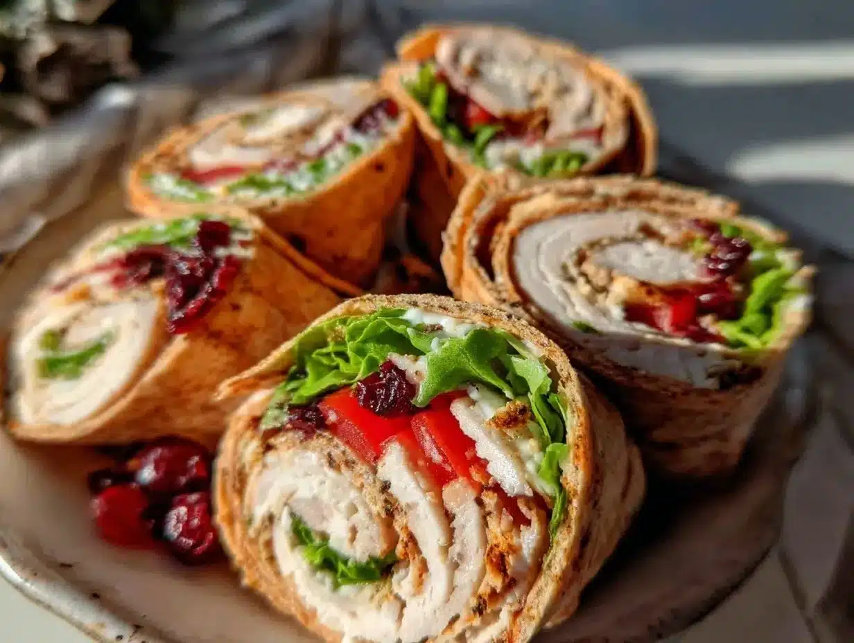 high protein turkey pinwheel wraps preparation steps