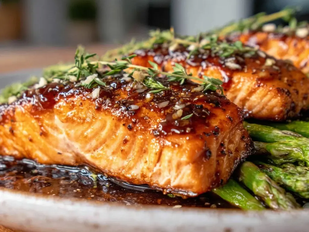 honey garlic glazed salmon - featured image