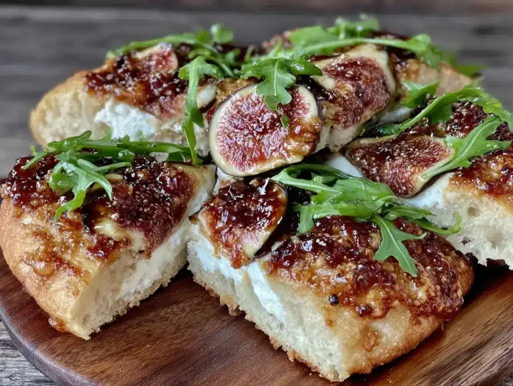honey roasted fig and goat cheese flatbread - featured image