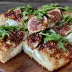honey roasted fig and goat cheese flatbread - featured image
