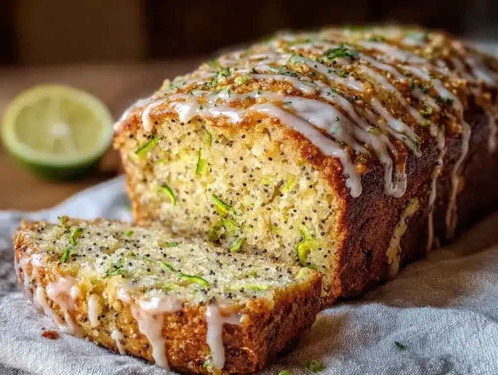 moist lemon poppy seed zucchini bread - featured image