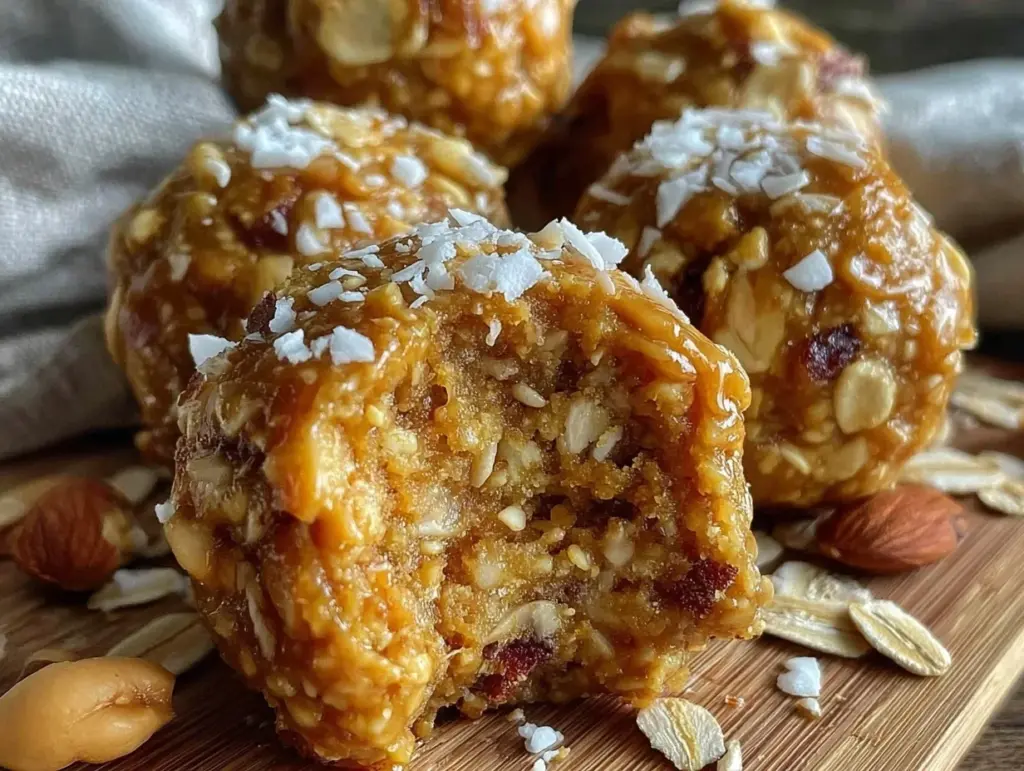 no-bake peanut butter oat energy balls - featured image