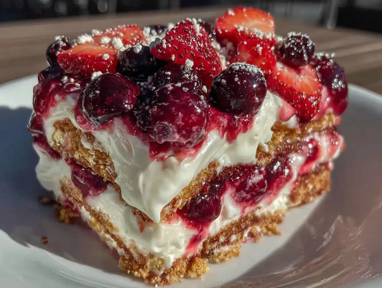 no bake red white and blue icebox cake preparation steps