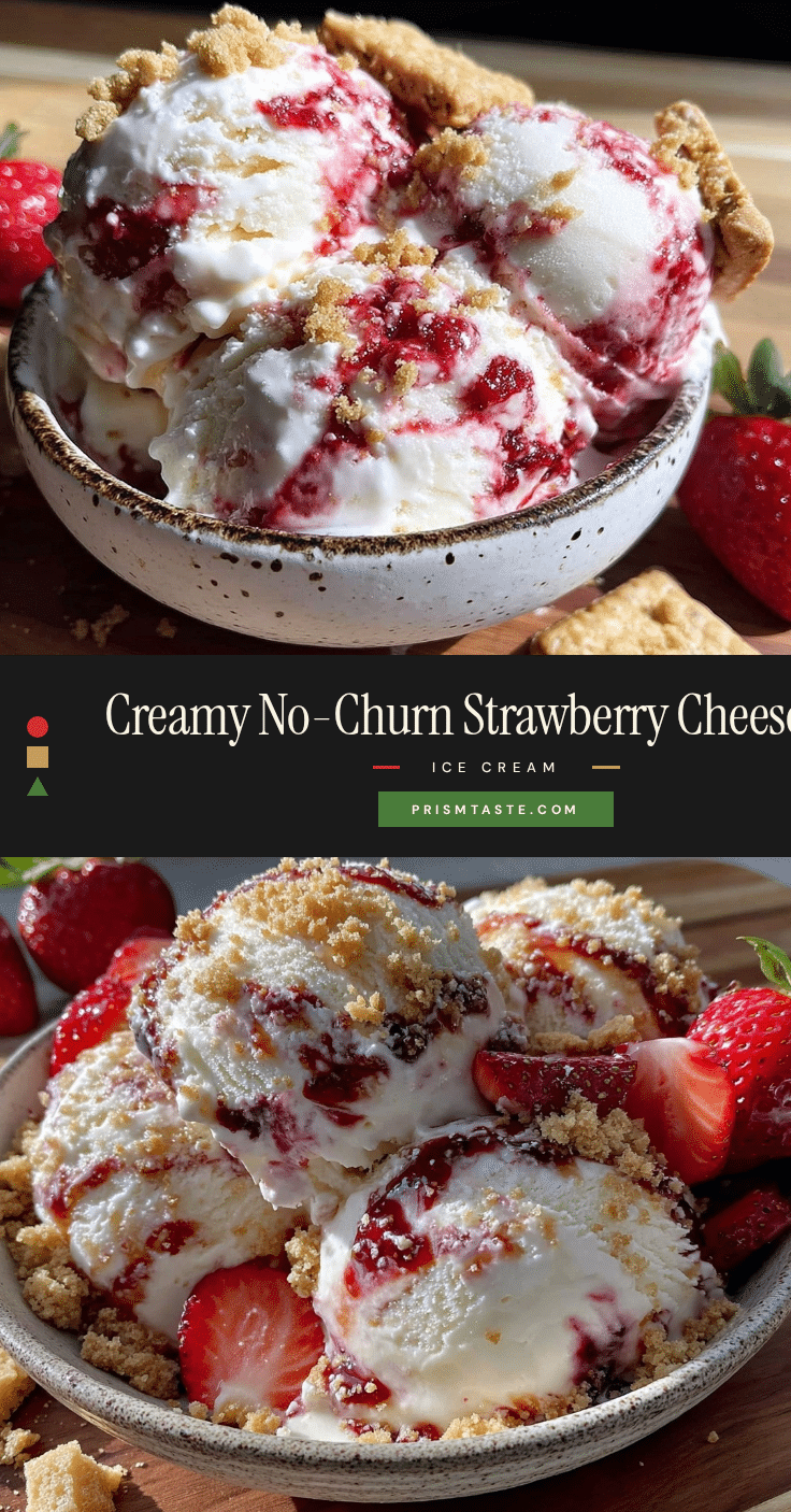 no-churn strawberry cheesecake ice cream recipe