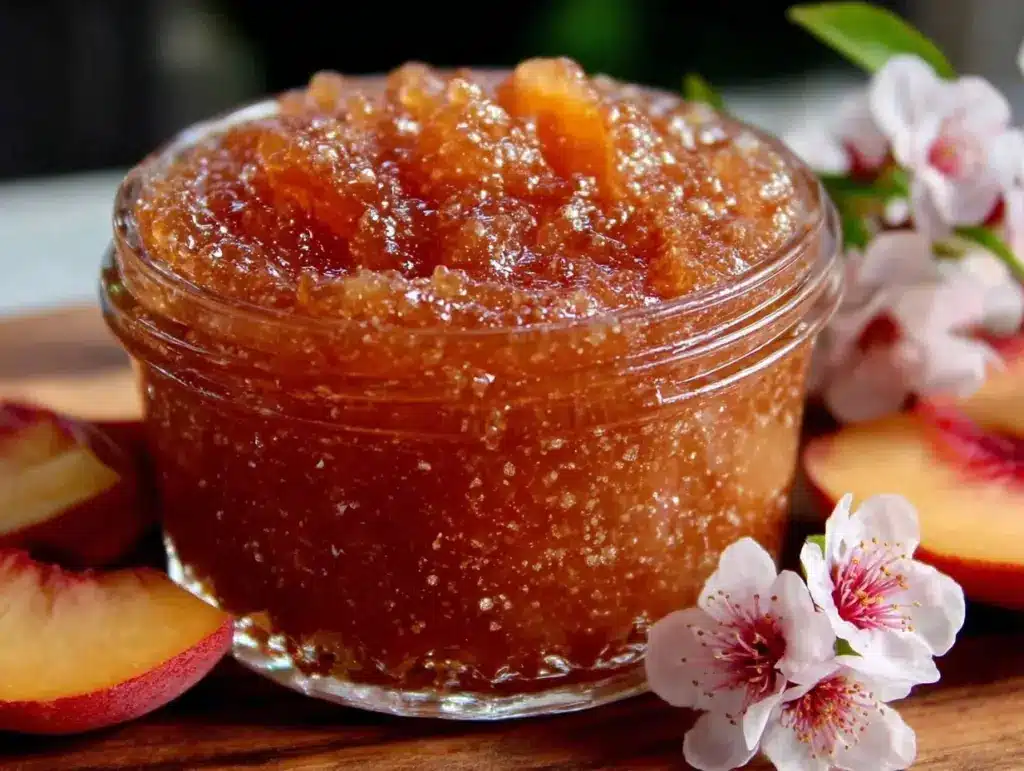 peach freezer jam - featured image
