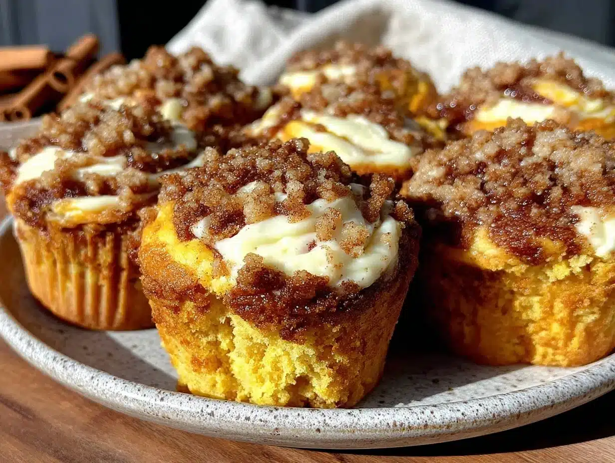 pumpkin cream cheese swirl muffins preparation steps