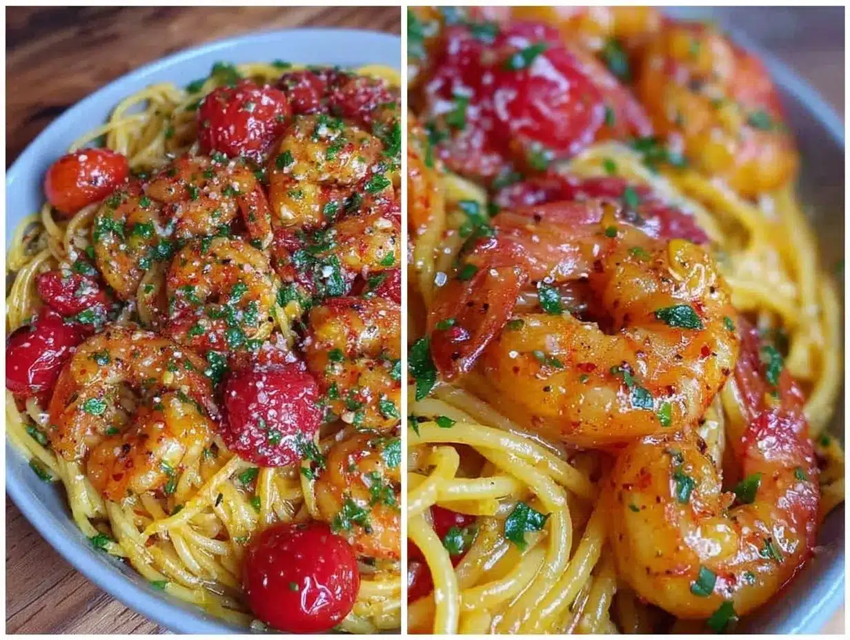 quick garlic butter shrimp pasta preparation steps
