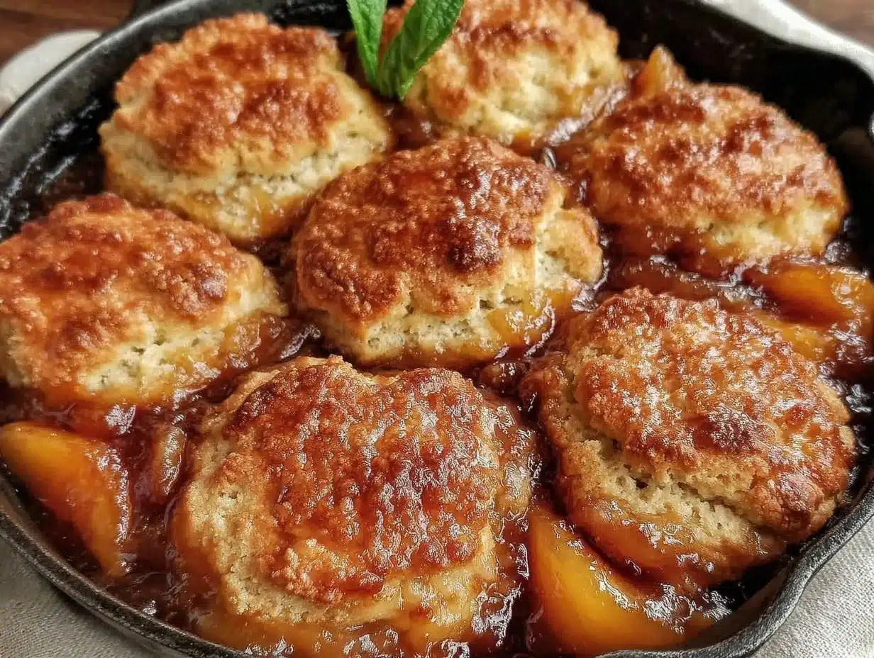 skillet peach cobbler preparation steps