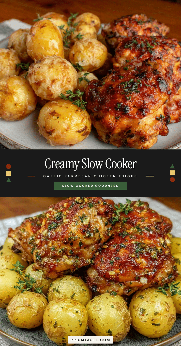 slow cooker garlic parmesan chicken thighs recipe