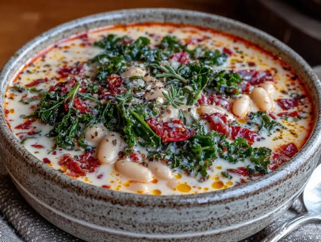 slow cooker tuscan white bean soup - featured image