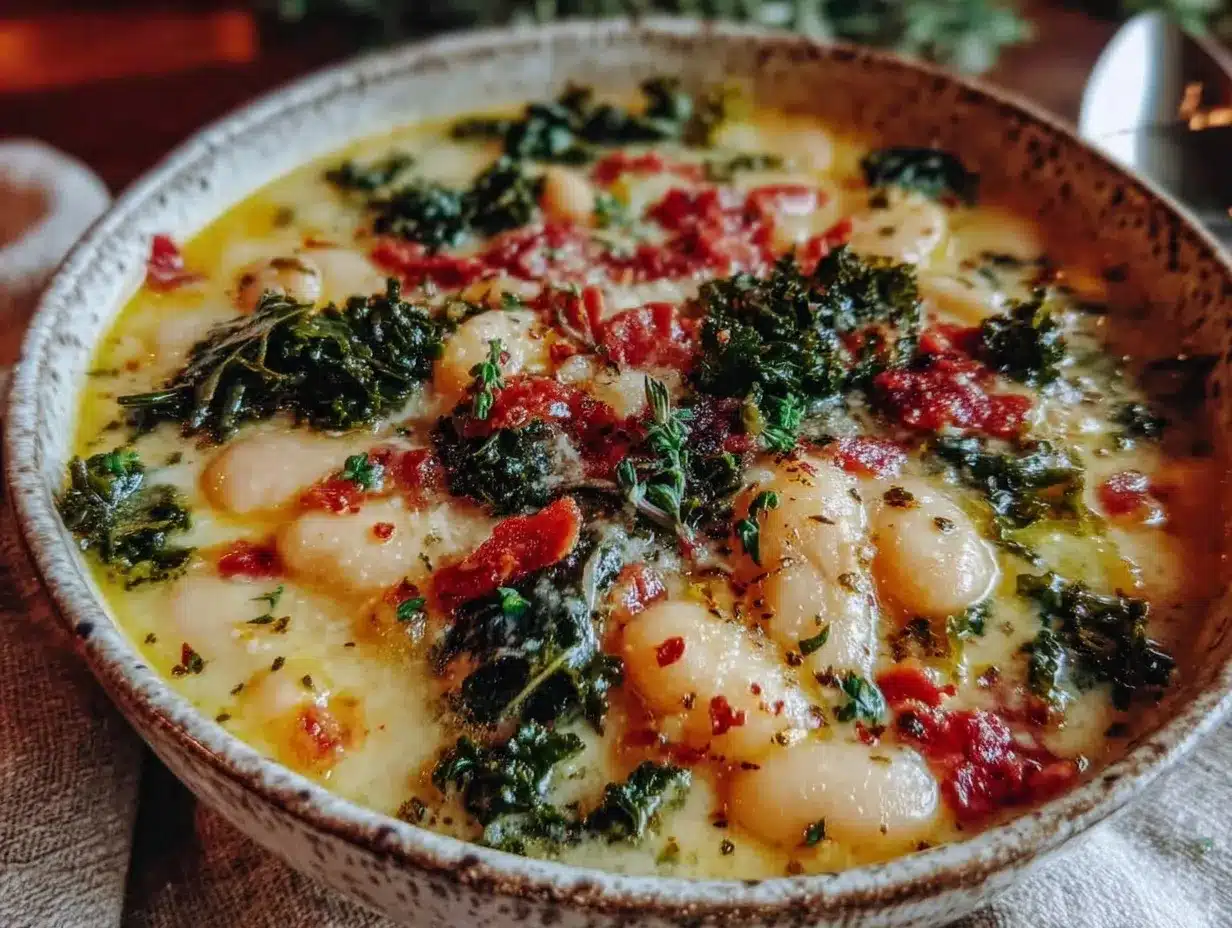 slow cooker tuscan white bean soup preparation steps